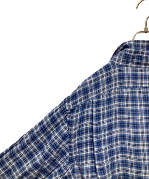 POLO RALPH LAUREN（ポロ・ラルフローレン）POLO RALPH LAUREN (ポロ・ラルフローレン) リネンチェックシャツ ブルー サイズ:Ｌの古着・服飾アイテム