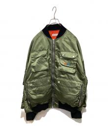 Palm Angels（パーム エンジェルス）の古着「VINTAGE LOGO BOMBER JACKETS」｜グリーン