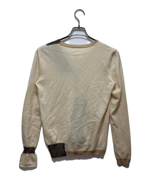MM6 Maison Margiela（エムエムシックスメゾンマルジェラ）MM6 Maison Margiela (エムエムシックスメゾンマルジェラ) バイカラーリブニットカーディガン ベージュ サイズ:Sの古着・服飾アイテム