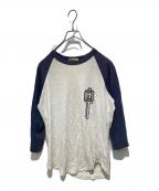 Hysteric Glamourヒステリックグラマー）の古着「ラグランTシャツ」｜ホワイト×ネイビー