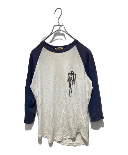 Hysteric Glamour（ヒステリックグラマー）Hysteric Glamour (ヒステリックグラマー) ラグランTシャツ ホワイト×ネイビー サイズ:不明の古着・服飾アイテム