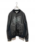 stussyステューシー）の古着「ビッグロゴスタジャン」｜ブラック