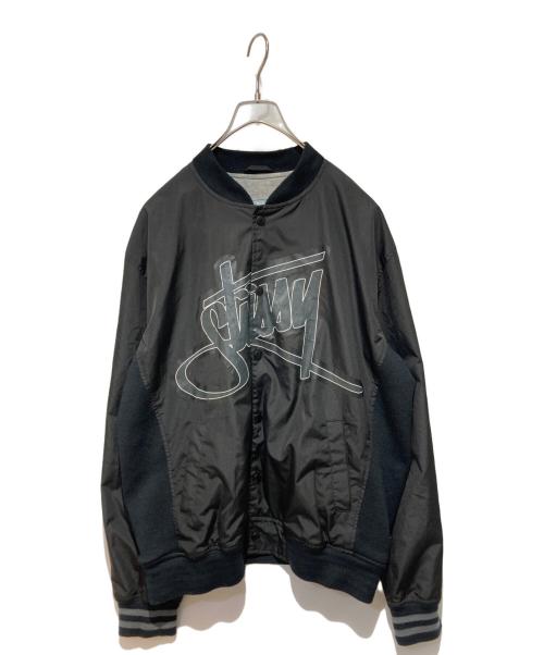 stussy（ステューシー）stussy (ステューシー) ビッグロゴスタジャン ブラック サイズ:Mの古着・服飾アイテム
