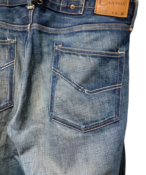 CANTON（キャントン）CANTON (キャントン) シンチバック付きストレートデニム インディゴ サイズ:86cm (W34)の古着・服飾アイテム