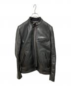 VANSONバンソン）の古着「MODEL Bシングルライダースジャケット」｜ブラック