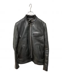 VANSON（バンソン）の古着「MODEL Bシングルライダースジャケット」｜ブラック