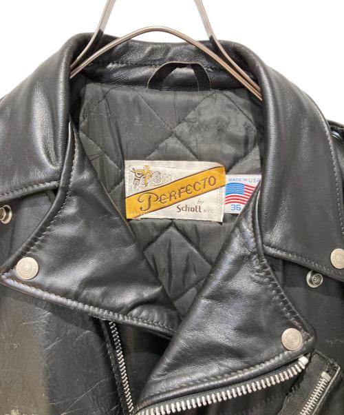 Schott（ショット）Schott (ショット) ダブルライダースジャケット ブラック サイズ:36の古着・服飾アイテム
