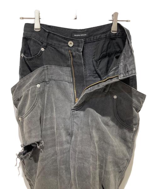 MAISON SPECIAL（メゾンスペシャル）MAISON SPECIAL (メゾンスペシャル) Double Waist Baggy ブラック サイズ:36の古着・服飾アイテム