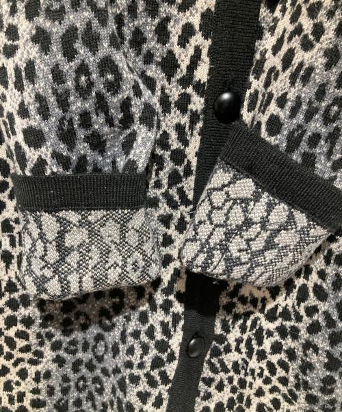 Yves Saint Laurent（イヴサンローラン）Yves Saint Laurent (イヴサンローラン) レオパードカーディガン ブラック サイズ:Sの古着・服飾アイテム