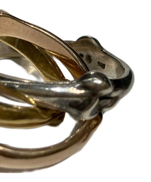 TAKAHIROMIYASHITA TheSoloIst.（タカヒロミヤシタ ザソロイスト）TAKAHIROMIYASHITA TheSoloIst. (タカヒロミヤシタ ザソロイスト) bone shaped trinity ring シルバー×ゴールド サイズ:14号の古着・服飾アイテム
