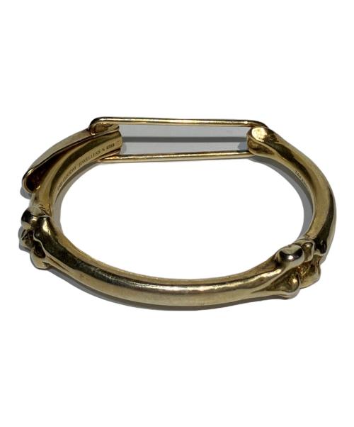 TAKAHIROMIYASHITA TheSoloIst.（タカヒロミヤシタ ザソロイスト）TAKAHIROMIYASHITA TheSoloIst. (タカヒロミヤシタ ザソロイスト) END (エンド) bone shaped clip cuff ゴールド サイズ:Mの古着・服飾アイテム