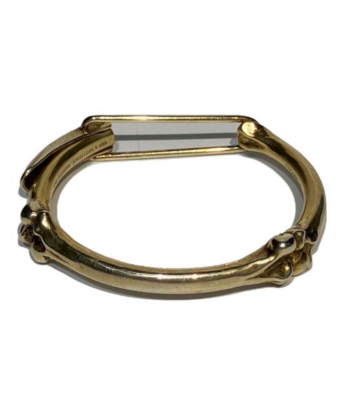 TAKAHIROMIYASHITA TheSoloIst.（タカヒロミヤシタ ザソロイスト）TAKAHIROMIYASHITA TheSoloIst. (タカヒロミヤシタ ザソロイスト) END (エンド) bone shaped clip cuff ゴールド サイズ:Mの古着・服飾アイテム