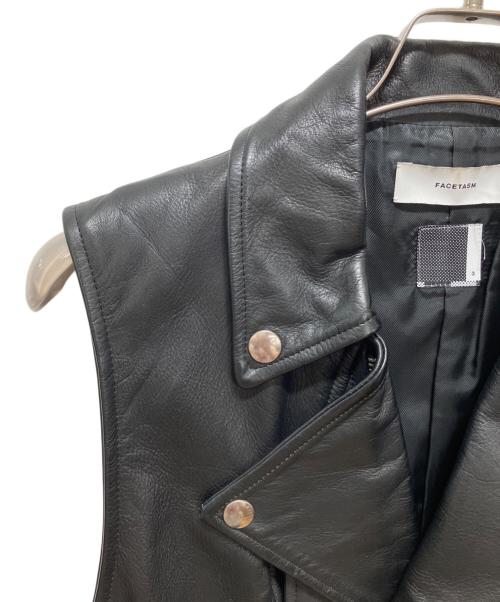 FACETASM（ファセッタズム）FACETASM (ファセッタズム) ライダースベスト ブラック サイズ:3の古着・服飾アイテム
