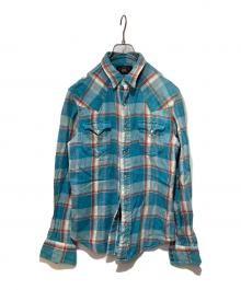 RRL（ダブルアールエル）の古着「チェックウエスタンネル」｜スカイブルー