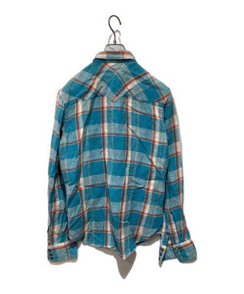 RRL（ダブルアールエル）RRL (ダブルアールエル) チェックウエスタンネル スカイブルー サイズ:Sの古着・服飾アイテム
