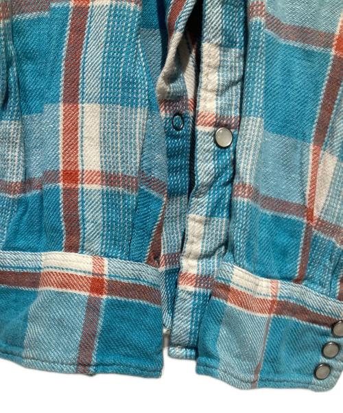RRL（ダブルアールエル）RRL (ダブルアールエル) チェックウエスタンネル スカイブルー サイズ:Sの古着・服飾アイテム