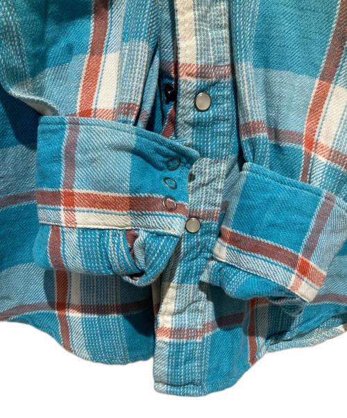 RRL（ダブルアールエル）RRL (ダブルアールエル) チェックウエスタンネル スカイブルー サイズ:Sの古着・服飾アイテム
