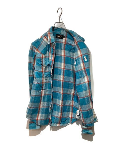 RRL（ダブルアールエル）RRL (ダブルアールエル) チェックウエスタンネル スカイブルー サイズ:Sの古着・服飾アイテム