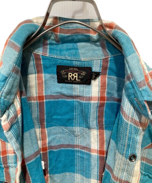 RRL（ダブルアールエル）RRL (ダブルアールエル) チェックウエスタンネル スカイブルー サイズ:Sの古着・服飾アイテム
