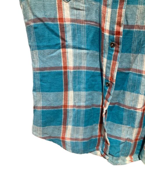 RRL（ダブルアールエル）RRL (ダブルアールエル) チェックウエスタンネル スカイブルー サイズ:Sの古着・服飾アイテム
