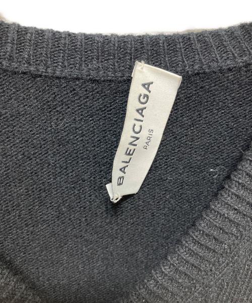 BALENCIAGA（バレンシアガ）BALENCIAGA (バレンシアガ) Vネックニット ブラック サイズ:34の古着・服飾アイテム