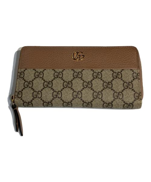 GUCCI（グッチ）GUCCI (グッチ) GGマーモント ラウンドファスナー ベージュの古着・服飾アイテム
