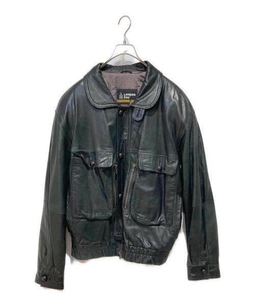 london fog（ロンドンフォグ）LONDON FOG (ロンドンフォグ) レザージャケット ブラック サイズ:42の古着・服飾アイテム