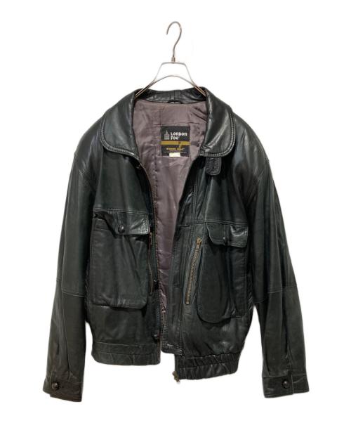 london fog（ロンドンフォグ）LONDON FOG (ロンドンフォグ) レザージャケット ブラック サイズ:42の古着・服飾アイテム