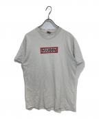stussyステューシー）の古着「ボックスロゴプリントTシャツ」｜グレー