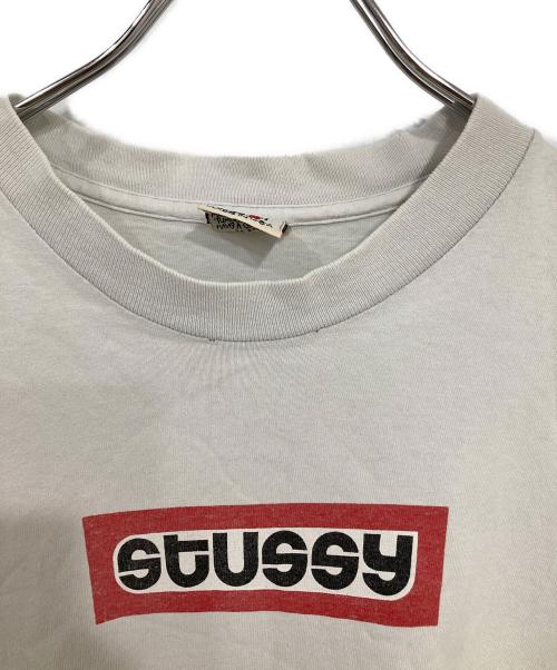 stussy（ステューシー）stussy (ステューシー) ボックスロゴプリントTシャツ グレー サイズ:Mの古着・服飾アイテム
