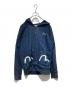 Evisu Jeans（エヴィスジーンズ）の古着「デニム切替ジップパーカー」｜ネイビー