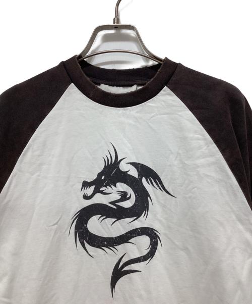 coperni（コペルニ）coperni (コペルニ) ラグランプリントTシャツ ホワイト×ブラウン サイズ:Mの古着・服飾アイテム