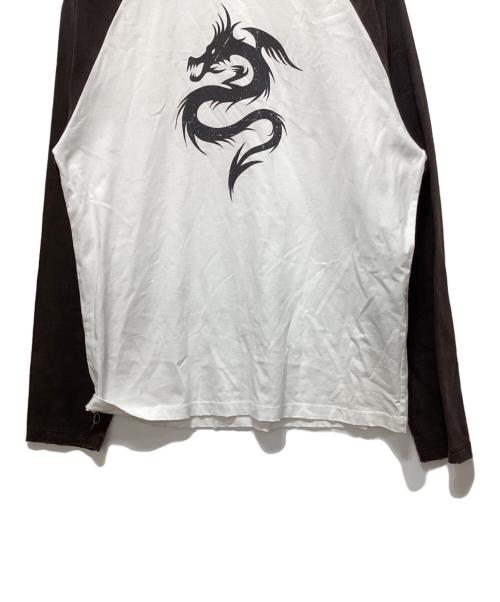 coperni（コペルニ）coperni (コペルニ) ラグランプリントTシャツ ホワイト×ブラウン サイズ:Mの古着・服飾アイテム