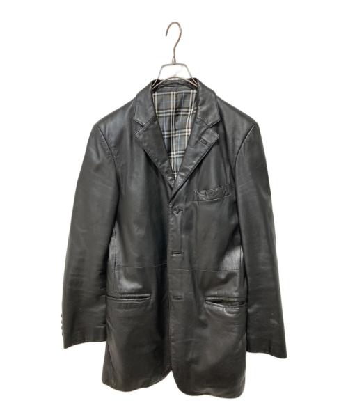 BURBERRY BLACK LABEL（バーバリーブラックレーベル）BURBERRY BLACK LABEL (バーバリーブラックレーベル) レザージャケット ブラック サイズ:Mの古着・服飾アイテム