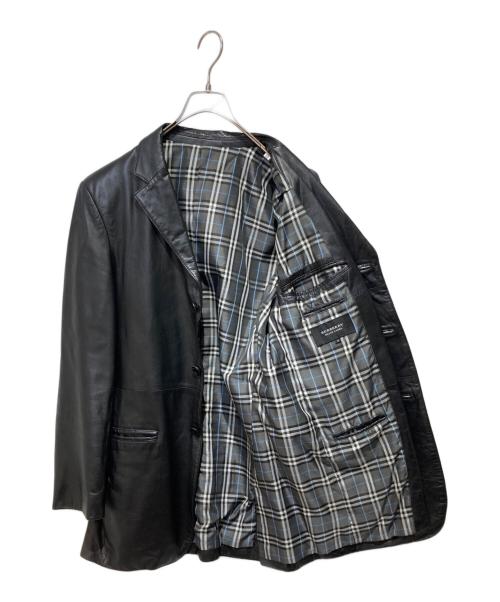 BURBERRY BLACK LABEL（バーバリーブラックレーベル）BURBERRY BLACK LABEL (バーバリーブラックレーベル) レザージャケット ブラック サイズ:Mの古着・服飾アイテム