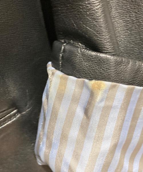 BURBERRY BLACK LABEL（バーバリーブラックレーベル）BURBERRY BLACK LABEL (バーバリーブラックレーベル) レザージャケット ブラック サイズ:Mの古着・服飾アイテム