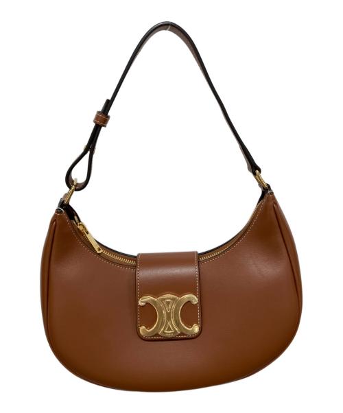CELINE（セリーヌ）CELINE (セリーヌ) Medium Ava Triomphe ブラウン×ゴールドの古着・服飾アイテム