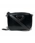 PRADA（プラダ）の古着「ブラッシュレザー ロゴバッグ」｜ブラック