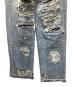 中古・古着 INNOCENCENYC (イノセンスニューヨーク) DESTROY LEATHER DENIM PANTS ブルー サイズ:33：15000円