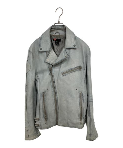 DIESEL（ディーゼル）DIESEL (ディーゼル) ライダースジャケット ブルー サイズ:Mの古着・服飾アイテム