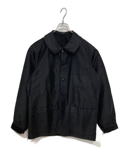 Maximum Villefranche（マキシマムヴィルフランシュ）MAXIMUM VILLEFRANCHE (マキシマムヴィルフランシュ) BLACK MOLESKIN French Work Jacket ブラック サイズ:46の古着・服飾アイテム
