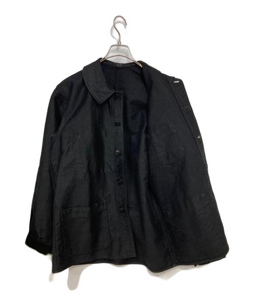 Maximum Villefranche（マキシマムヴィルフランシュ）MAXIMUM VILLEFRANCHE (マキシマムヴィルフランシュ) BLACK MOLESKIN French Work Jacket ブラック サイズ:46の古着・服飾アイテム