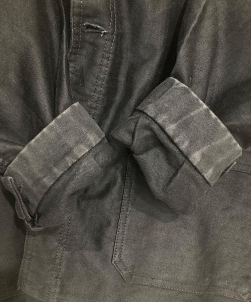 Maximum Villefranche（マキシマムヴィルフランシュ）MAXIMUM VILLEFRANCHE (マキシマムヴィルフランシュ) BLACK MOLESKIN French Work Jacket ブラック サイズ:46の古着・服飾アイテム