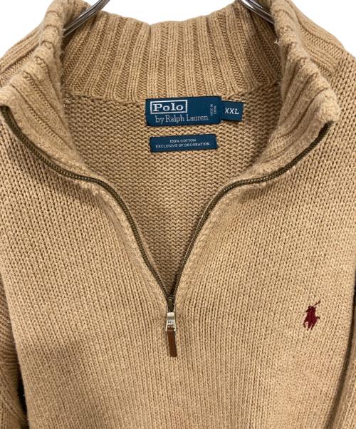 POLO RALPH LAUREN（ポロ・ラルフローレン）POLO RALPH LAUREN (ポロ・ラルフローレン) ハーフジップニット ベージュ サイズ:XXLの古着・服飾アイテム