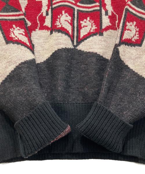 BUTCHER PRODUCTS（ブッチャープロダクツ）BUTCHER PRODUCTS (ブッチャープロダクツ) エンブレム ホースニット ブラック サイズ:size44の古着・服飾アイテム