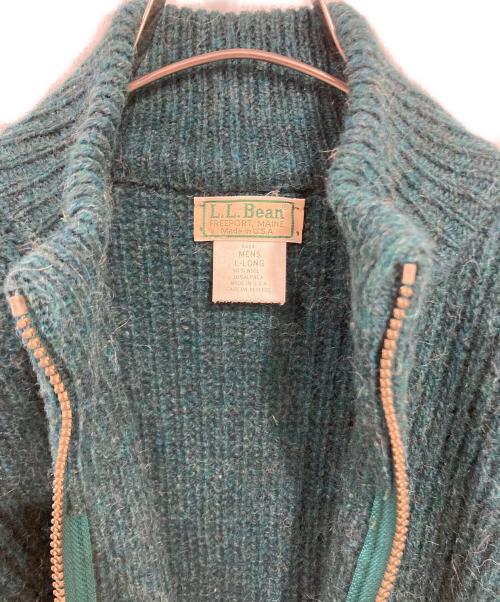 L.L.Bean（エルエルビーン）L.L.Bean (エルエルビーン) ジップアップニット グリーン サイズ:Ｌの古着・服飾アイテム