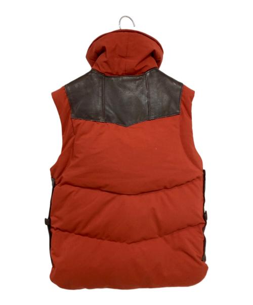 REMINGTON WEST（レミントン ウエスト）REMINGTON WEST (レミントン ウエスト) レザー切替ダウンベスト ブラウン サイズ:38の古着・服飾アイテム