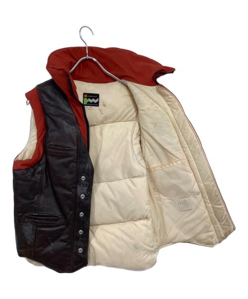REMINGTON WEST（レミントン ウエスト）REMINGTON WEST (レミントン ウエスト) レザー切替ダウンベスト ブラウン サイズ:38の古着・服飾アイテム