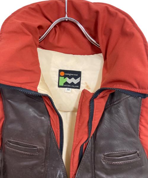 REMINGTON WEST（レミントン ウエスト）REMINGTON WEST (レミントン ウエスト) レザー切替ダウンベスト ブラウン サイズ:38の古着・服飾アイテム