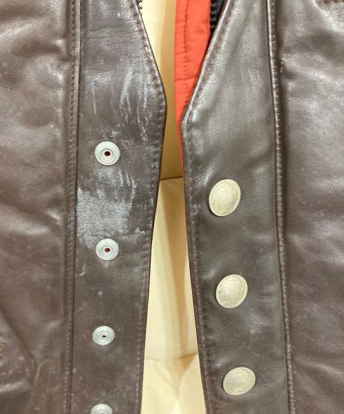 REMINGTON WEST（レミントン ウエスト）REMINGTON WEST (レミントン ウエスト) レザー切替ダウンベスト ブラウン サイズ:38の古着・服飾アイテム